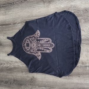 F.I.T Fashion Inspire Train Metallic Bronze Hamsa Print Tank XL